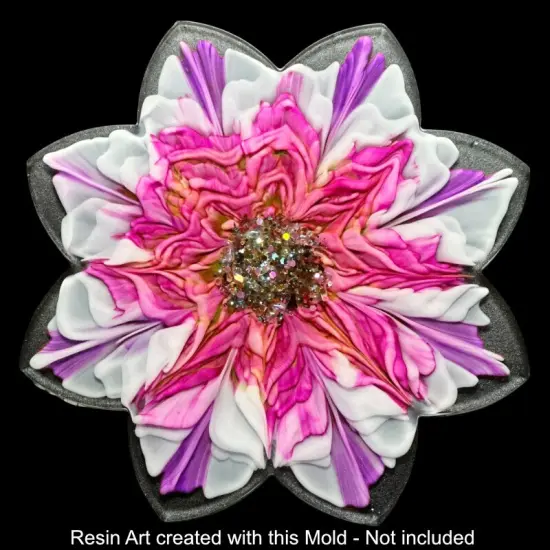 Handmade 8 Point Flower Silicone Coaster Mold {4}