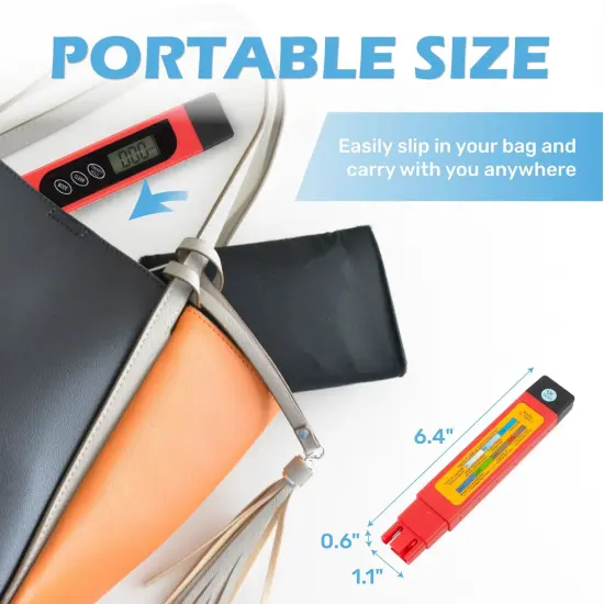 Insten - TDS Meter Digital Water Tester for Drinking Water, 3-in-1 TDS, 0-9999ppm, Temperature and EC Meter with Carrying Case, Red {7}