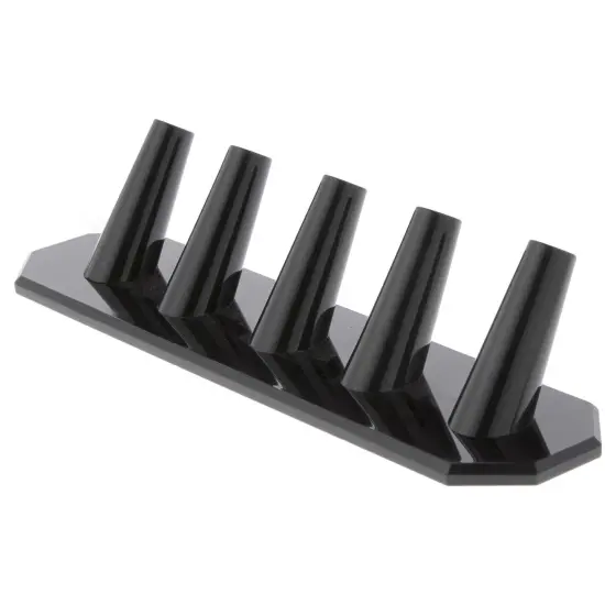 Plymor Black Acrylic Ring Finger Display, Five, 8.25" W x 2.25" D x 1.75" H {1}