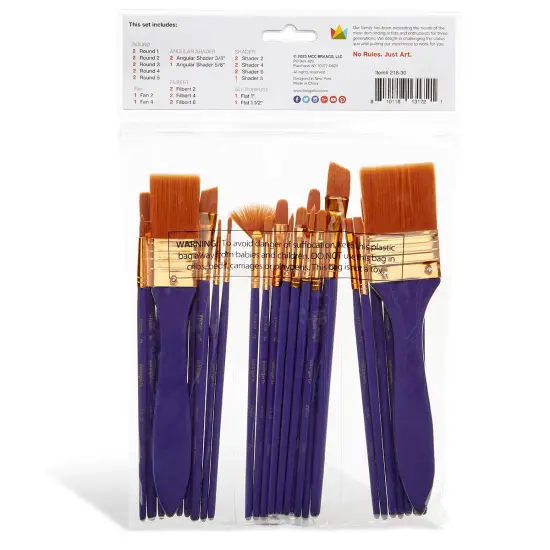 KINGART&reg; Gold Nylon Brush Set 30 pc {4}