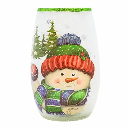 Stony Creek 5.25 In Jolly Snowman Pre-Lit Small Christmas Lighted Glass Accent , Christmas Decor Electric Frosty Winter Green ORNAMENT {3}
