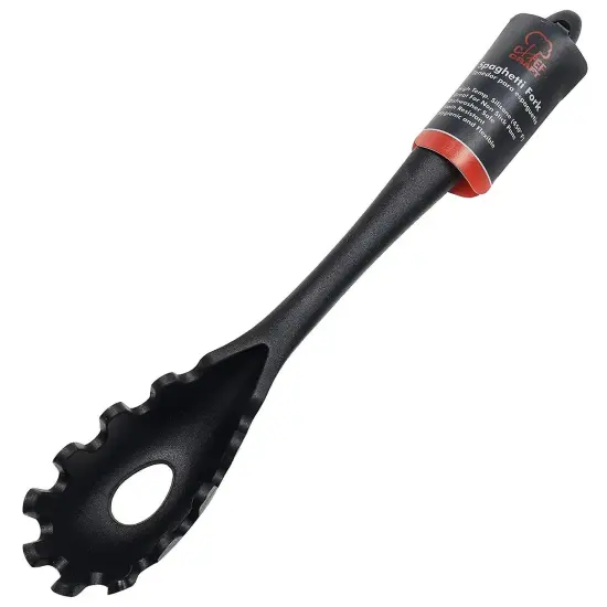 Chef Craft 11.5" Premium Heat Resistant Silicone Spaghetti Server / Pasta Fork Black {3}