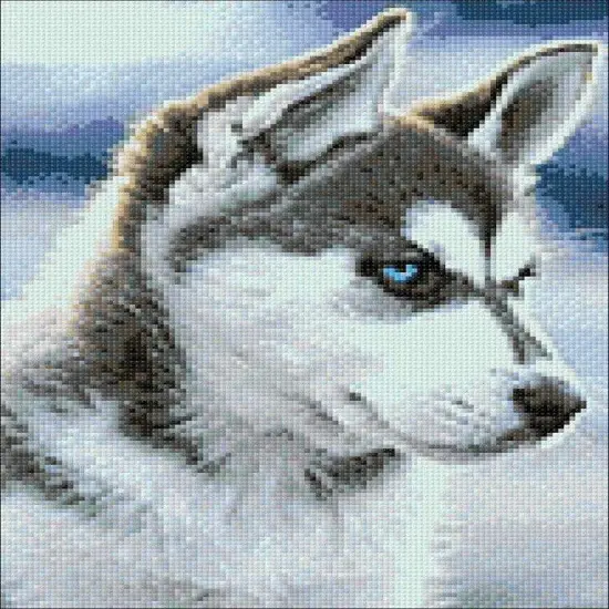Snow Dog CS088 10.6 x 14.9 inches Wizardi Diamond Painting Kit {1}