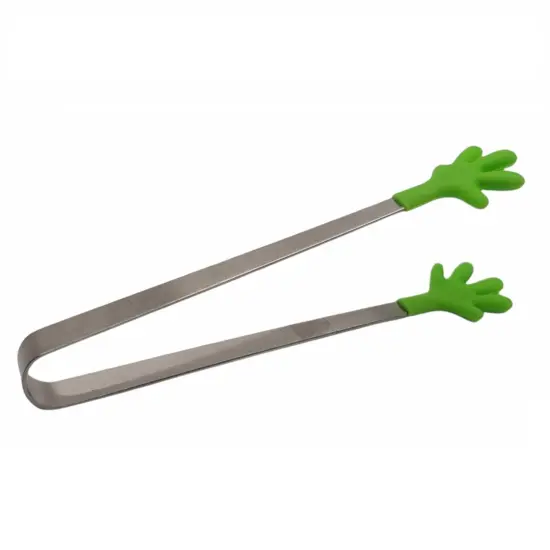Handy Housewares 5" Long Stainless Steel Mini Tongs with Silicone Hand Shaped Tips {6}