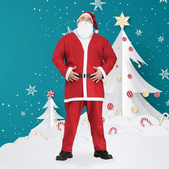Fun World Pub Crawl Adult Santa Claus Suit Christmas Costume - Plus Size Red {1}