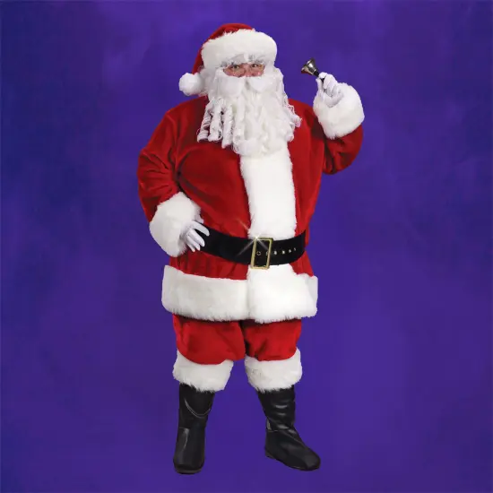 Fun World Regency Plush Crimson Adult Santa Claus Suit Christmas Costume - Standard Size Red {4}