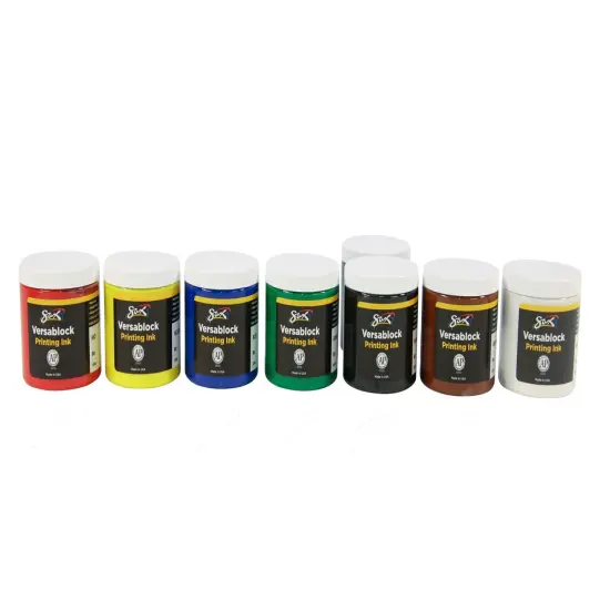 Sax Versablock Waterbased Block Printing Ink, 8 Ounces, Assorted Colors, Set of 8 {4}