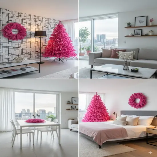 Perfect Holiday 24 inch Wreath Pink - Unlit {5}