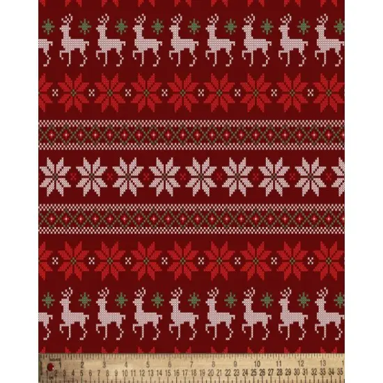 Reindeer Holidays Cotton Fabric | By the Yard | Sewing and Crafting | 44 inches wide {1}