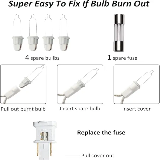 20FT 100 Count Incandescent Warm White Christmas Lights {3}