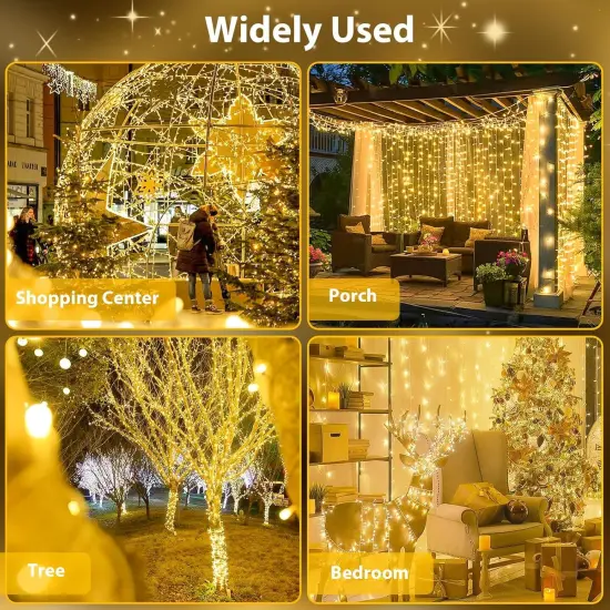 240LED 88Ft Connectable Christmas String Lights Indoor Outdoor Clear Wire {4}