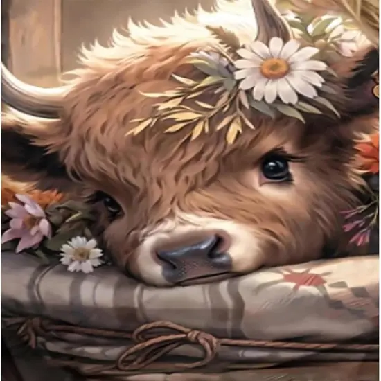 Cow Cross Stitch Kit for Beginners and Adults - 11CT Counted {1}