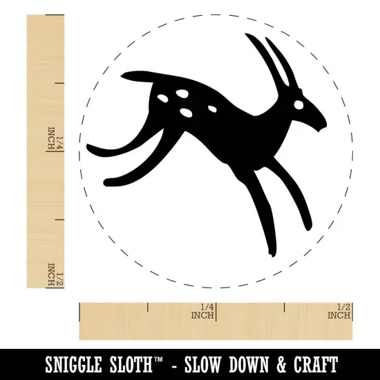 Cave Drawing Deer Gazelle Antelope Petroglyph Self-Inking Rubber Stamp UV {1}