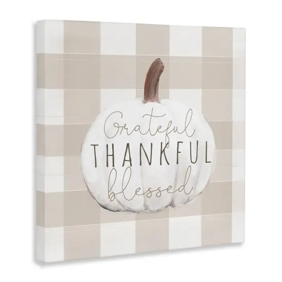 Grateful Thankful Pumpkin Canvas Art {3}
