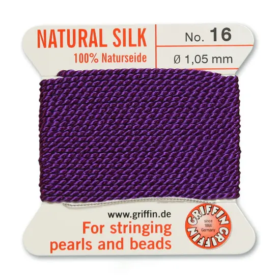 Size 16 Griffin Bead Cord 100% Natural Silk Amethyst {2}