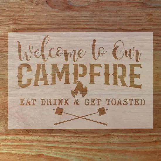Campfire Patio Sign Stencil | Fence Stencil | Outdoor Stencil | Designer Stencils | {3}