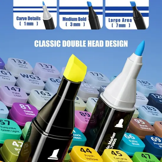 80 Colors Alcohol Markers Set Dual Tips {3}
