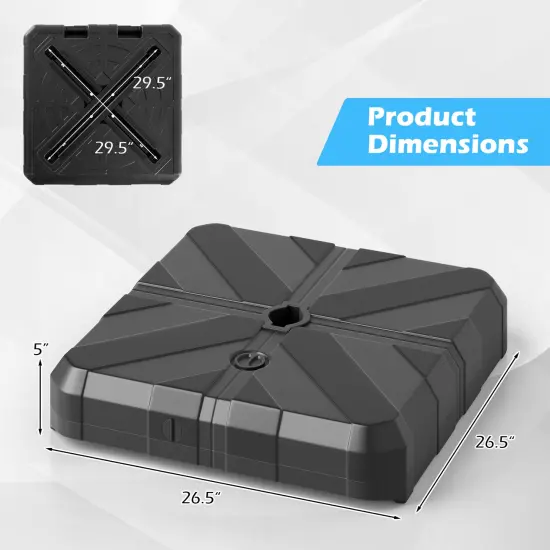 Black Metal Offset Umbrella Base with Cross Bar and Fill Ports {4}