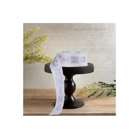 1.5" Homecoming Ribbon: Ivory/Silver (100 Feet) {3}