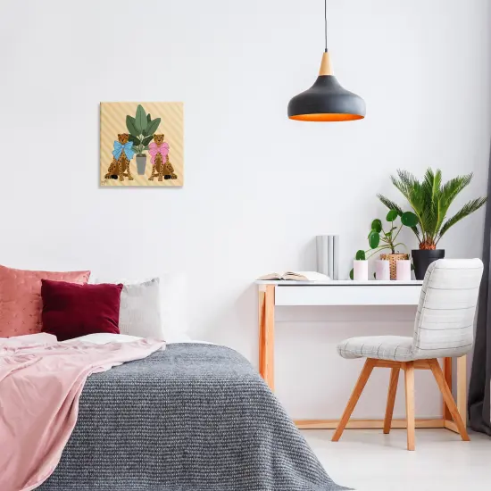 Stupell Industries Fashion Cheetahs with House Plant Canvas By Elizabeth Medley {2}