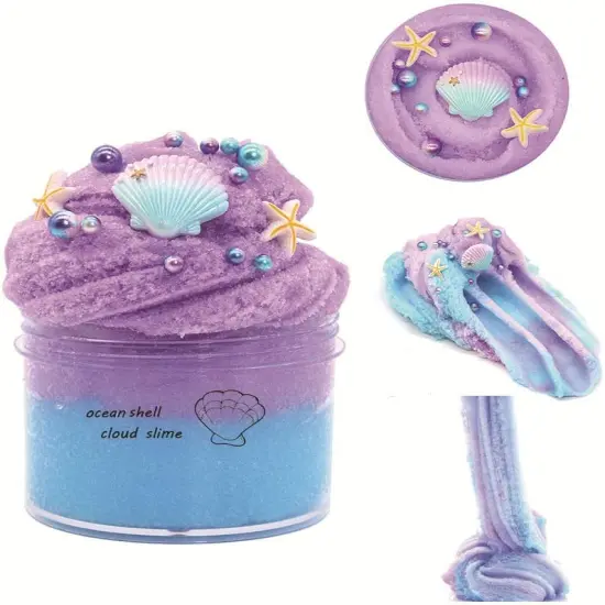 Colorful Fluffy Cloud Slime (Purple) {2}