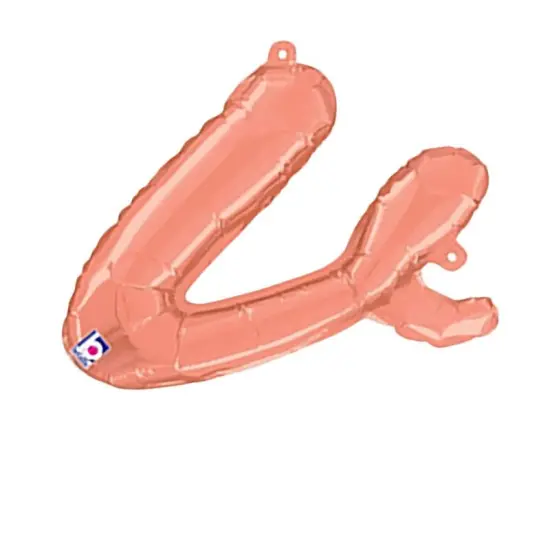 Betallic&reg; 14 inch Script Letter V Rose Gold Air Fill Only {5}