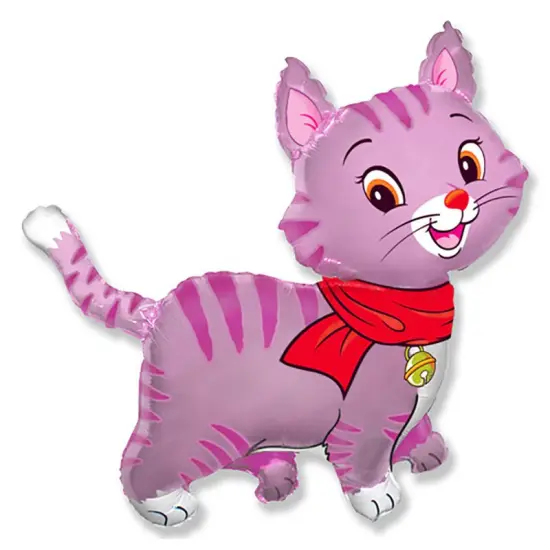 Lovely Cat Fuchsia Foil Balloon Large Shape 37" {2}