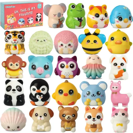 24 PCS Squishies for Kids Bulk - Kids Party Favors Kids Prizes for Rewards for School Classroom Treasure Box Prizes {1}