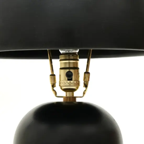 Handcrafted Decorative Black Ceramic Table Lamp - 13" X 13" X 22.5" {5}