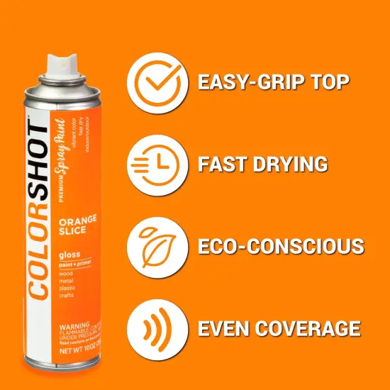 COLORSHOT Gloss Spray Paint Orange Slice (Orange) 10 oz. 4 Pack {3}
