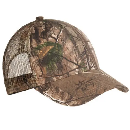 Port Authority&reg; Pro Camouflage Series Cap with Mesh Back, Structured Mid-Profile Outdoor Cap with Hook and Loop Closure Realtree Xtra {1}