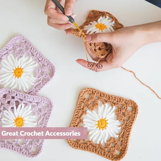 4Pcs Crochet Ring + 60Pcs Stitch Markers Adjustable Crochet {5}