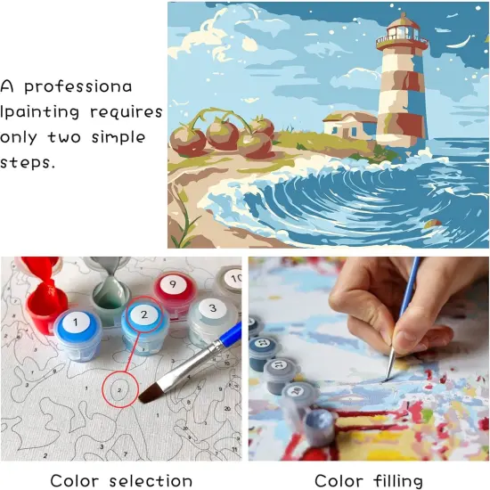 Framed Paint by Numbers Kit for Adults & Beginner - 8x8 Inch Canvas Valentine's Day Paint by Numbers - Gnome Educational & Creative Art Set for Beginners - Perfect for Home Wall Decoration {5}