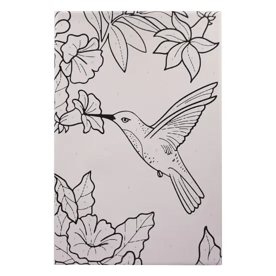 Angels Craft Paint by Number Canvas Set - Petal & Wing Hummingbird | Includes: 1 Pre-printed Canvas, 6 Acrylic Paint pots, 1 Artist Brush {2}