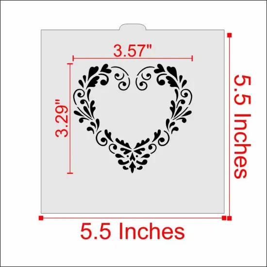 Delft Heart Cookie & Craft Stencil | CM048 by Designer Stencils | Cookie Decorating Tools | Baking Stencils for Royal Icing, Airbrush, Dusting Powder | Craft Stencils for Canvas, Paper, Wood | Reusable Food Grade Stencil {2}