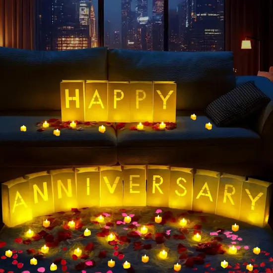 Happy Anniversary Decoration, Light Up Letters Luminaries Signs {3}