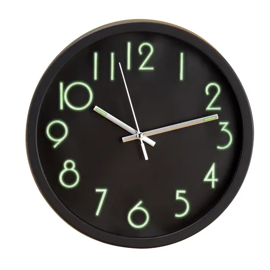 Collections Etc Easy-to-Read Glow-in-the-Dark Wall Clock {2}