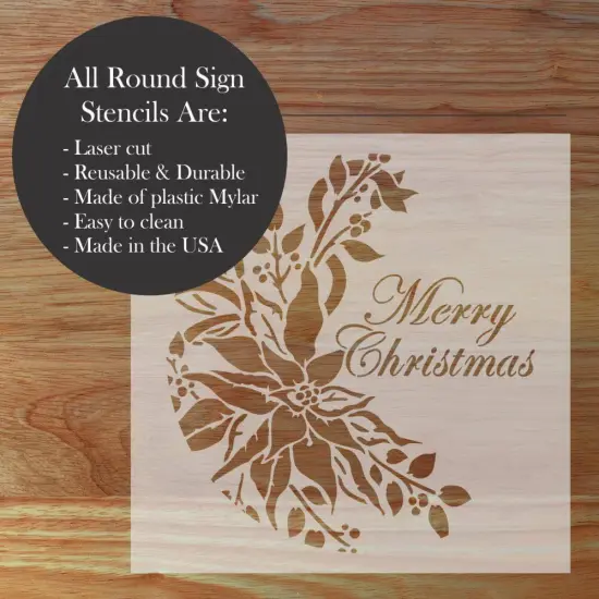 Merry Christmas Round Sign Stencil | Sign Stencil | DIY Sign Stencil | Round Stencil | Designer Stencils | {1}