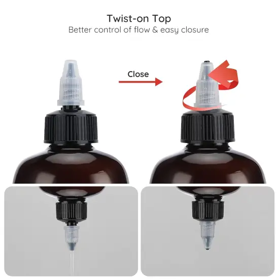 16.9oz Amber Squeeze Bottles, 2Pcs {2}