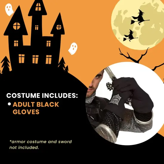 Dark Royalty Adult Costume Gloves, Black {4}