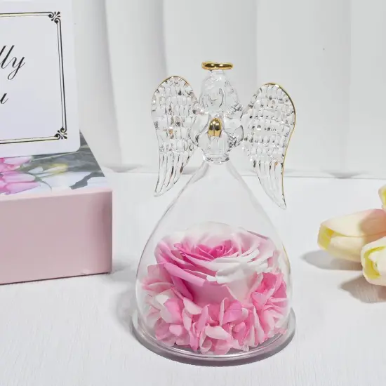 Angel Figurines with Real Rose Gifts {3}