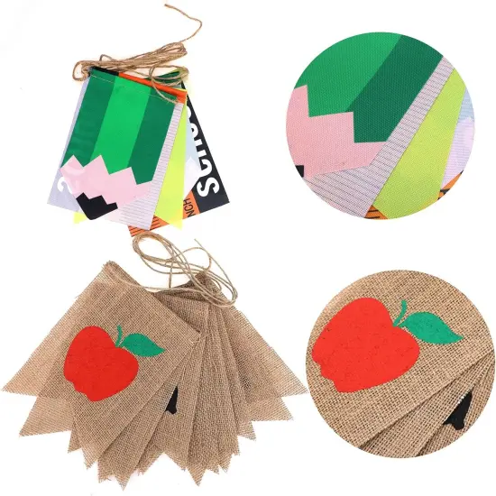 Welcome Burlap Banner & Back to School Garland Decorations {3}