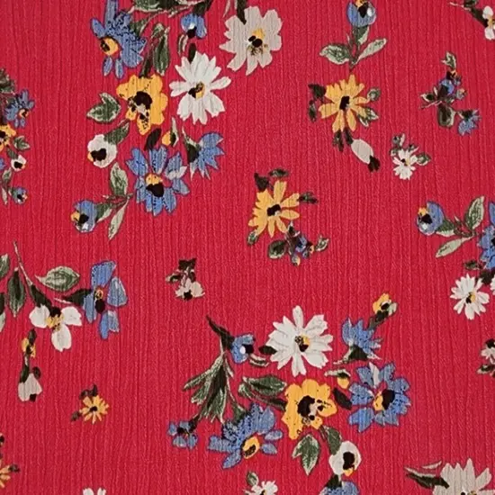 1 Yard Textured Teaberry Rayon Crinkle Fabric Crepon Apparel 50/52 Inch Width {2}