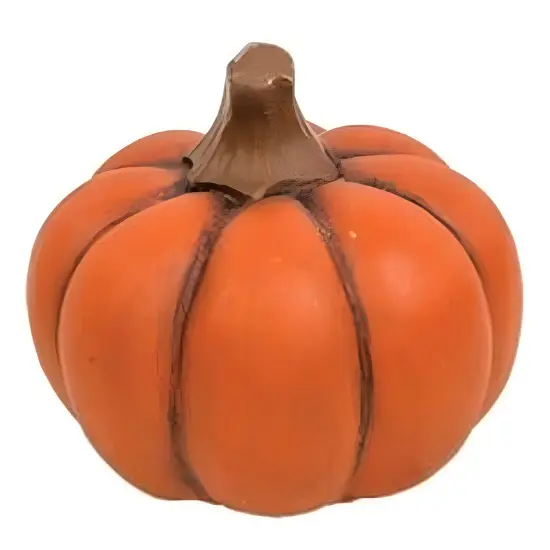 Resin Mini Pumpkins with Flat Base and Brown Stems 2 Asstd. {3}