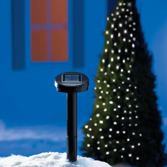 Collections Etc Solar Powered Eco-Friendly Outdoor White String Lights {1}