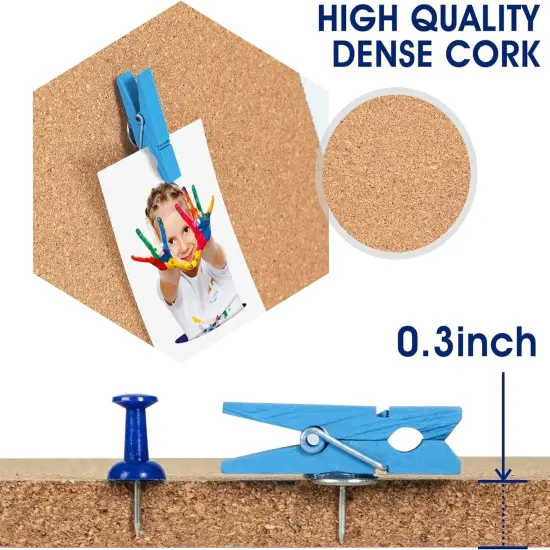 4 Pack Extra Thick 12x12 Inches Cork Board Tiles for Home Office Decor {3}