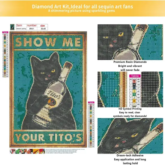 Cat Diamond Painting Kits 12x16inch (cat 1) {2}