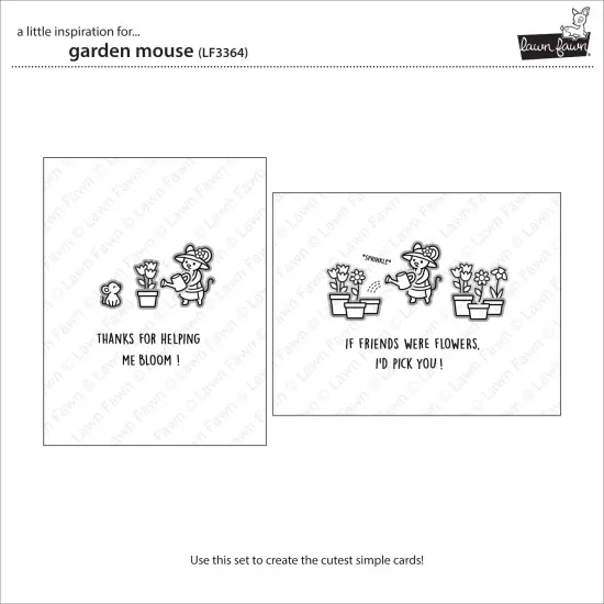 Lawn Fawn Clear Stamps 3"X4"-Garden Mouse {5}