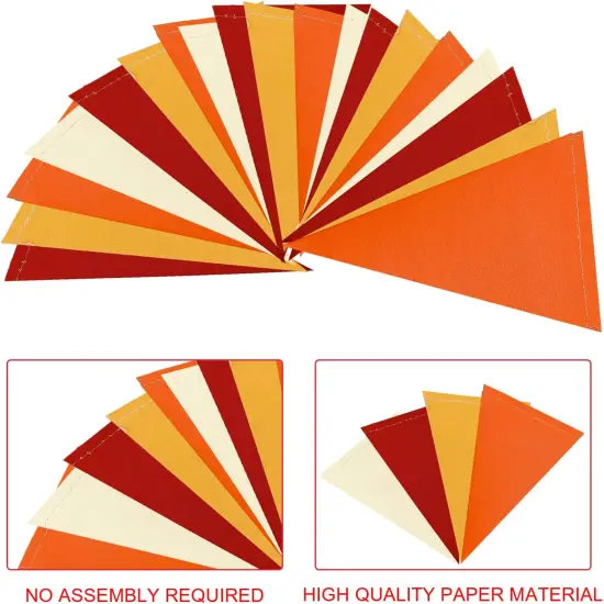 40 Feet 104 Pcs Red Orange Yellow Ivory Banner {2}