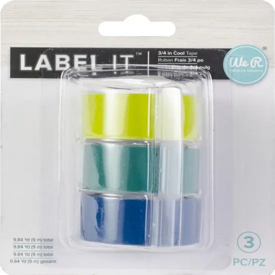 We R LabelIT .75" Emboss Tape Rolls 3/Pkg-Cool {1}